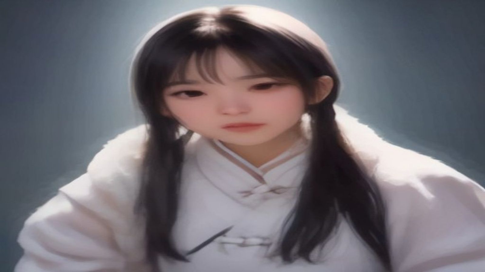 清晨竹林光影中一位身着纯白丝质长裙的女性背对镜头静立，白丝材质在晨光中呈现出柔和的半透明光泽，绿意盎然背景烘托后入白丝的清雅气质